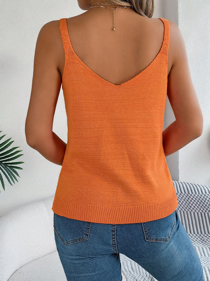 Openwork Scoop Neck Knit Vest