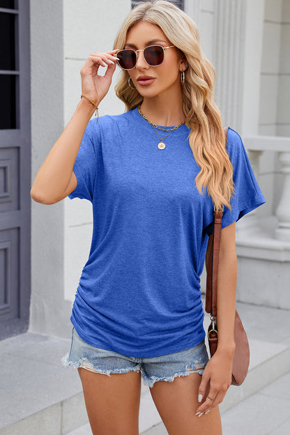 Round Neck Flutter Sleeve T-Shirt