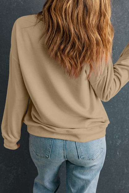 Round Neck Dropped Shoulder Sweatshirt