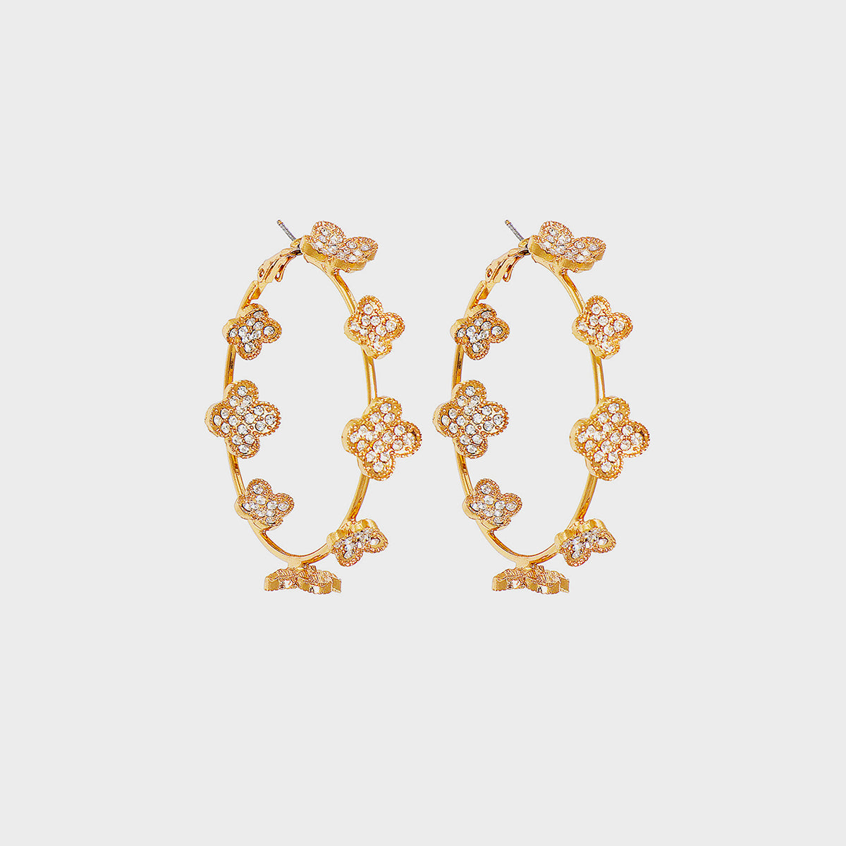 Circle Shape Rhinestone Alloy Earrings