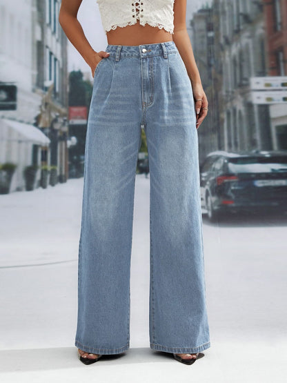 Wide Leg Jeans with Pockets