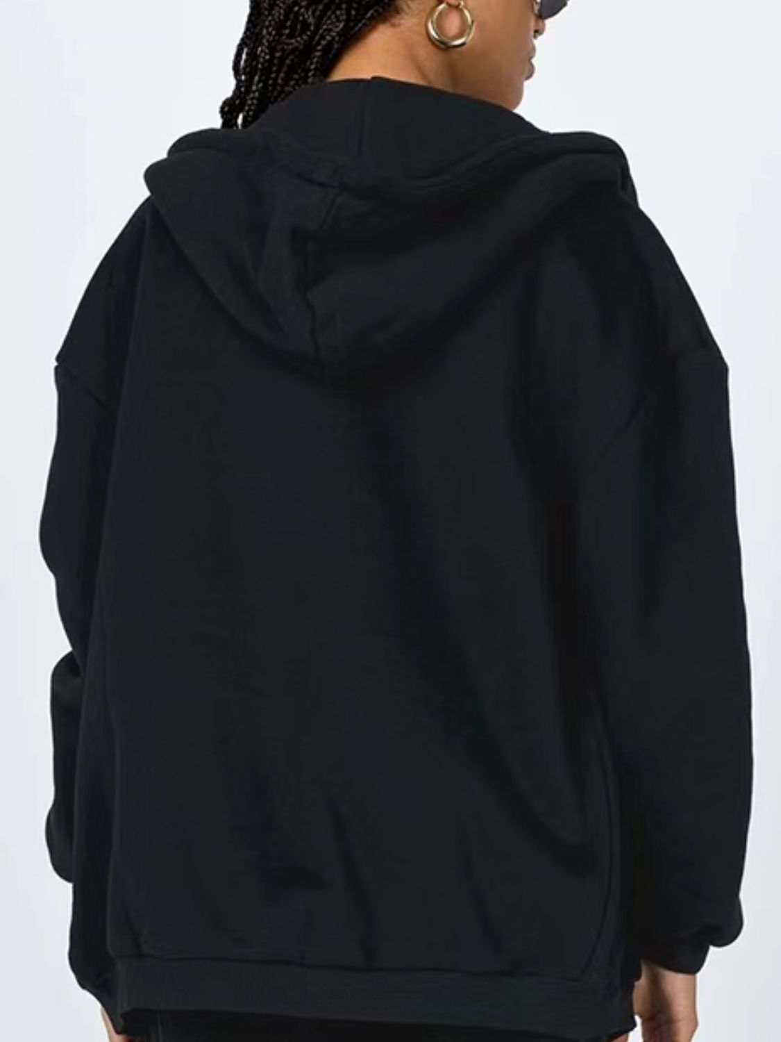 Zip-Up Drawstring Hoodie