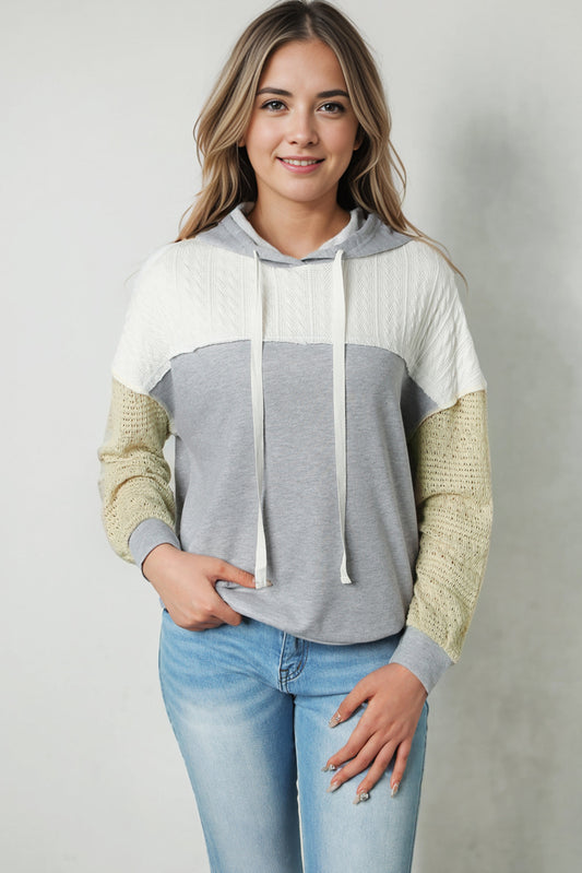 Splicing Drawstring Sweatshirt